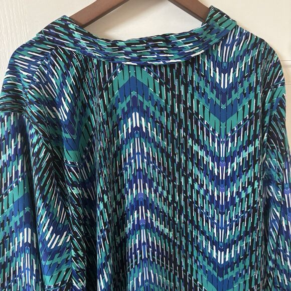 Catherines Womens Colorful Top Size 3X 26/28W Abstract Office Bohemian Southwest - Picture 9 of 9